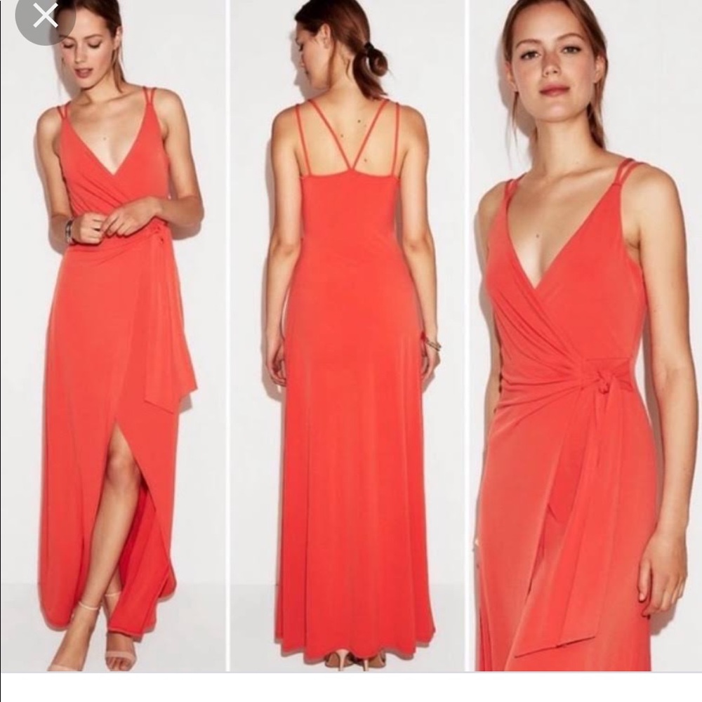🌻Nwt Express tomato red maxi dress size xxs